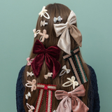 Mimi & Lula - Agnes Oversize Bows Red Tartan & Burgundy Velvet