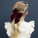 Mimi & Lula - Agnes Oversize Bows Red Tartan & Burgundy Velvet