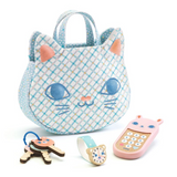 Djeco - Cat Handbag 7pc with Phone, Keys & Accessories