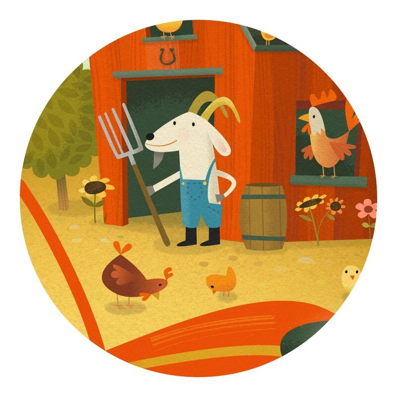 Djeco - 16pc Silhouette Puzzle - The Tractor