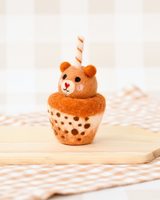 Tara Treasures - Felt Bear Boba Bubble Tea Drink