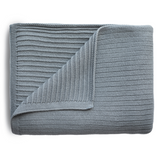 Mushie - Knitted Baby Blanket Ribbed - Smoke