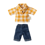 Maileg - Yellow Checked Shirt & Pants - Dad Mouse