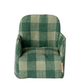 Maileg - Folding Chair Mouse - Green Check
