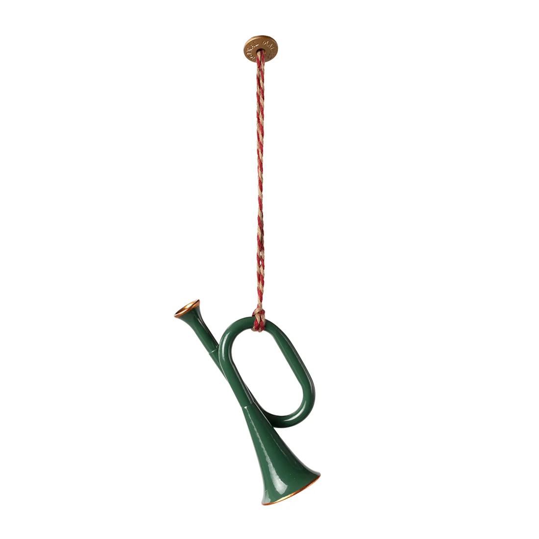 Maileg - Metal Trumpet Ornament - Dark Green