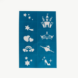 Oh Flossy Kids Reusable Adhesive Face Paint & Makeup Stencils - Teal