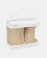 Toshi - Organic Hybrid Walking Socks Dreamtime Footsteps - Driftwood
