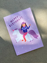 Lauren Sissons Studio - Cowgirl Unicorn Birthday Card