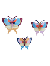 Studio Roof- Set Of 3 Plum Fringe Butterflies