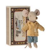 Maileg - Big Brother Mouse In Matchbox - Yellow Check
