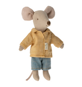 Maileg - Big Brother Mouse In Matchbox - Yellow Check