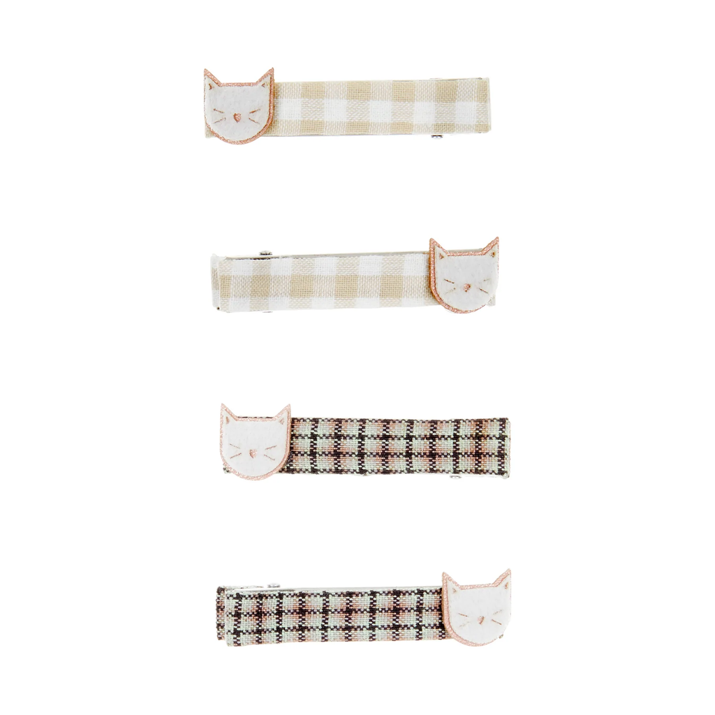 CHECKED CAT BAR CLIPS - 4 PC