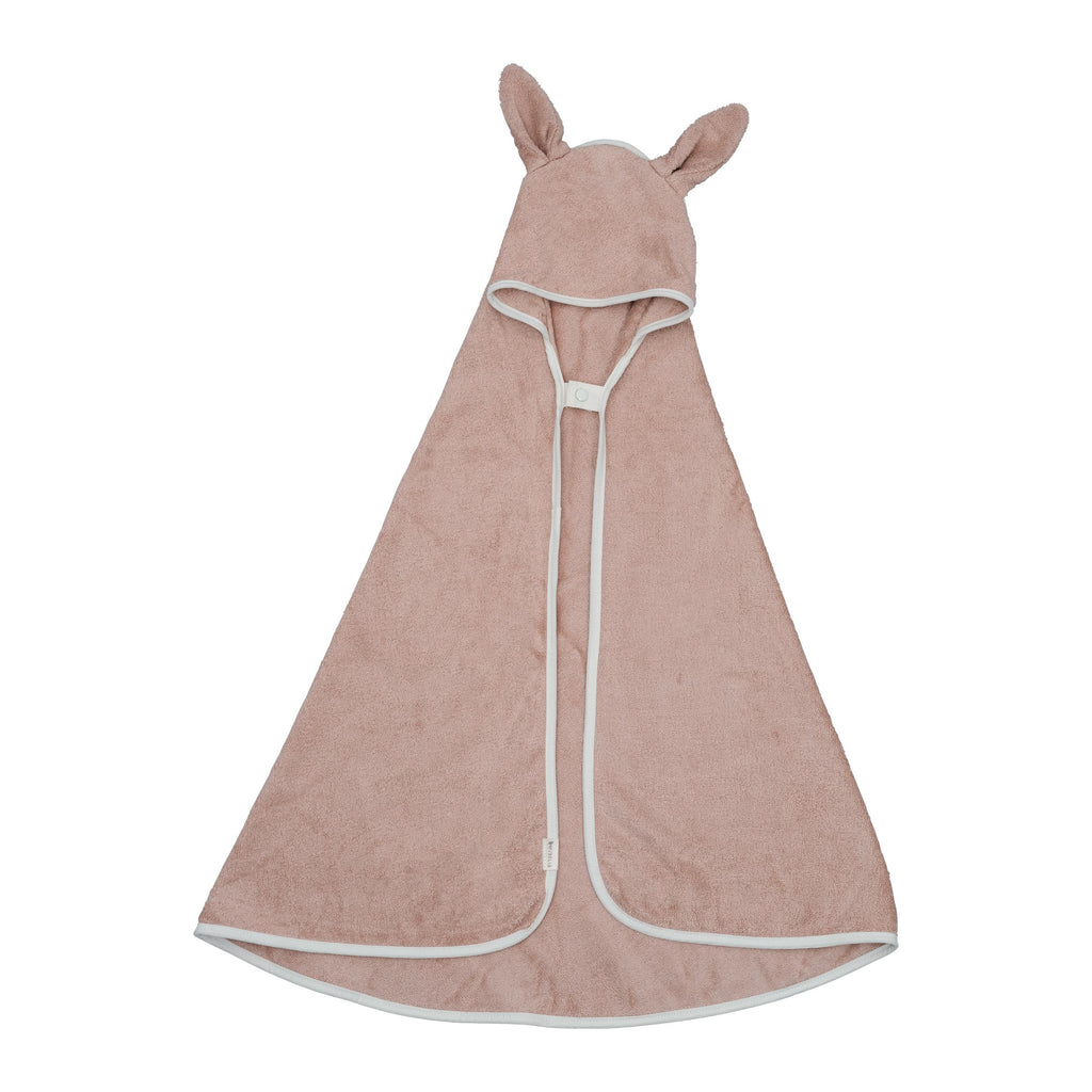 HOODED BABY TOWEL - BUNNY - OLD ROSE