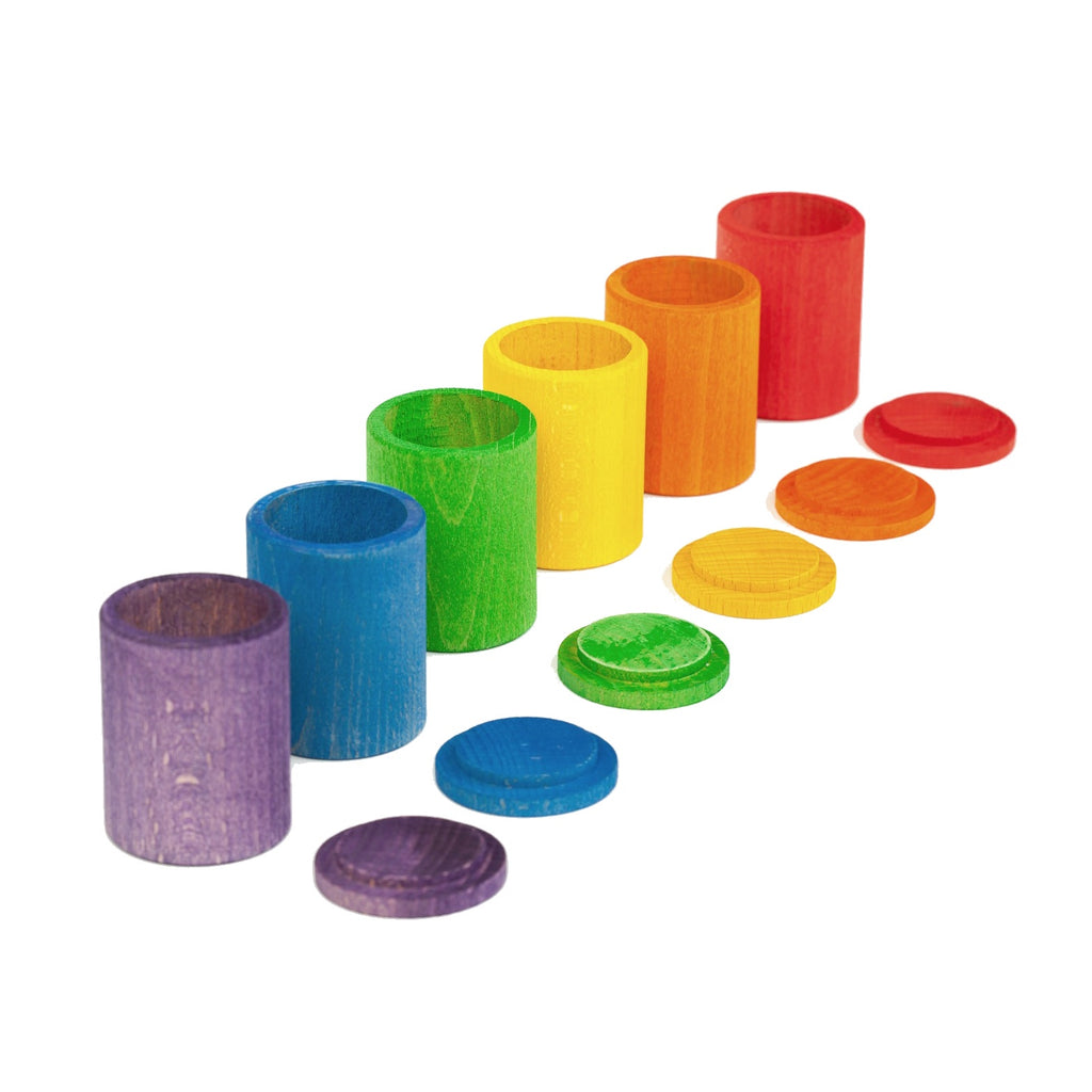 GRAPAT - COLOURED CUPS WITH LID - SET OF 6