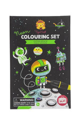 neon colouring set outer space