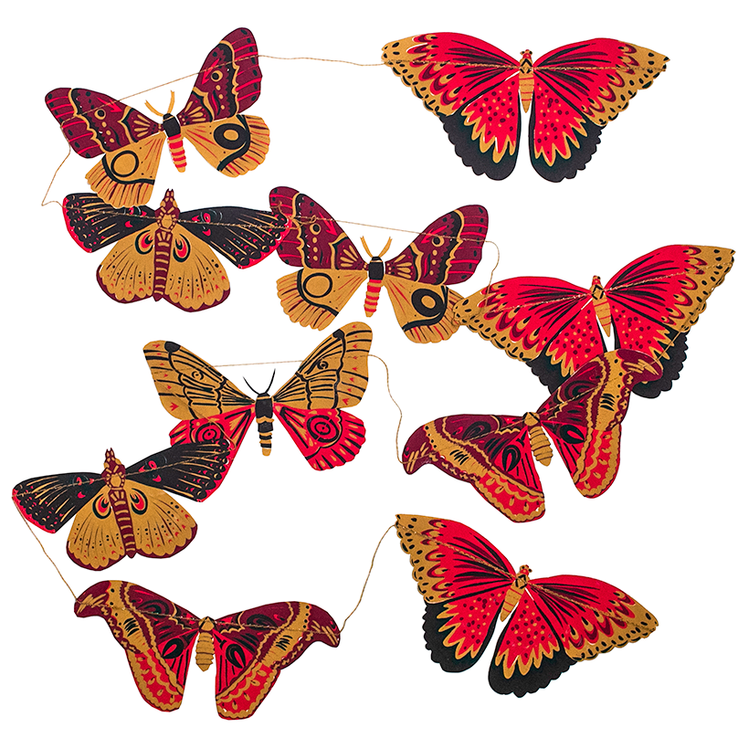 East End Press - Colourful Butterflies Sewn Garland