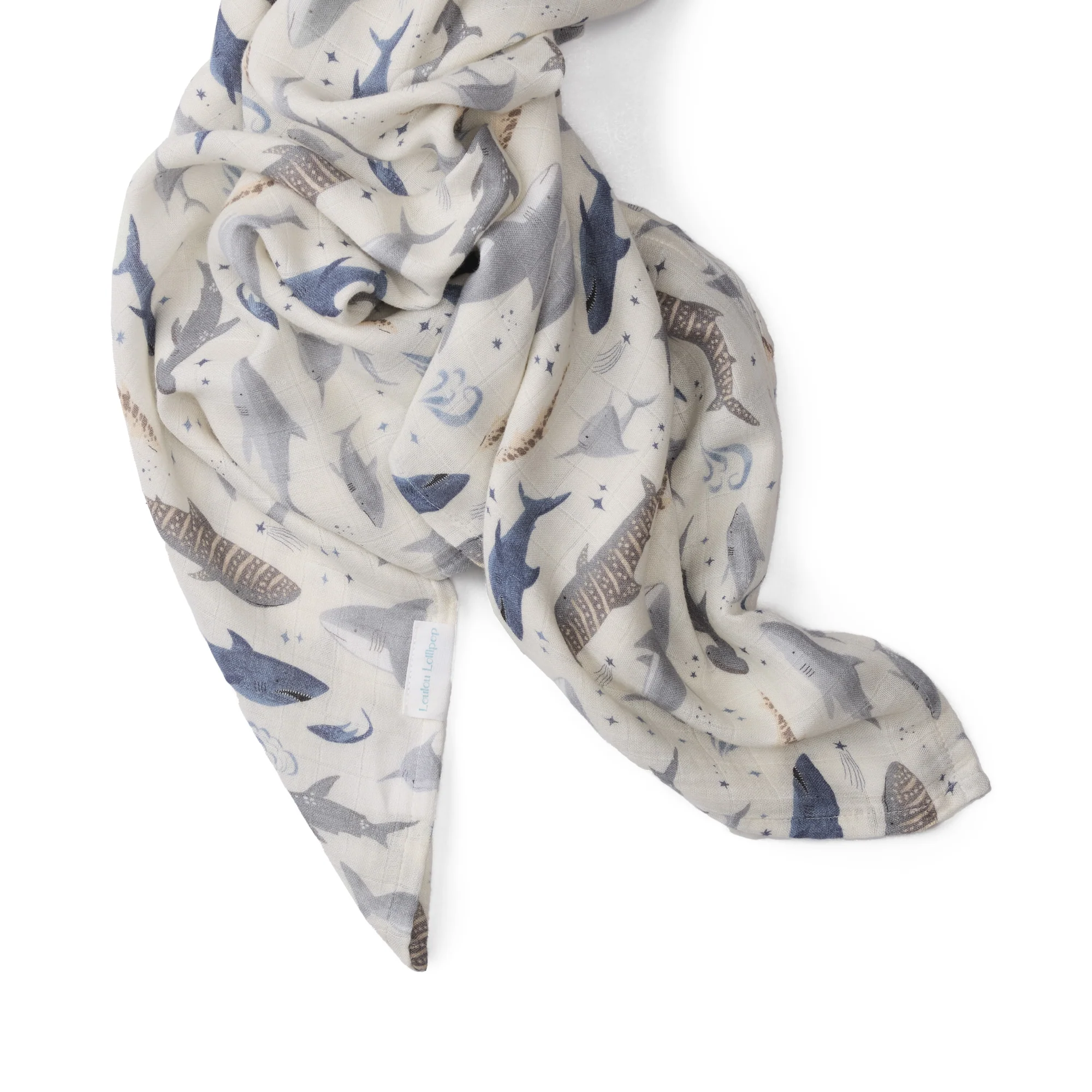 LouLou Lollipop - Muslin Swaddle - Sharks
