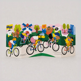 Concertina Card - Le Tour Cycling by Isa Pirracas