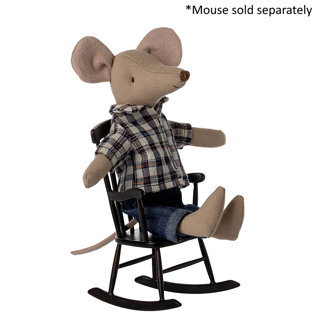 Maileg - Rocking Chair Mouse - Anthracite