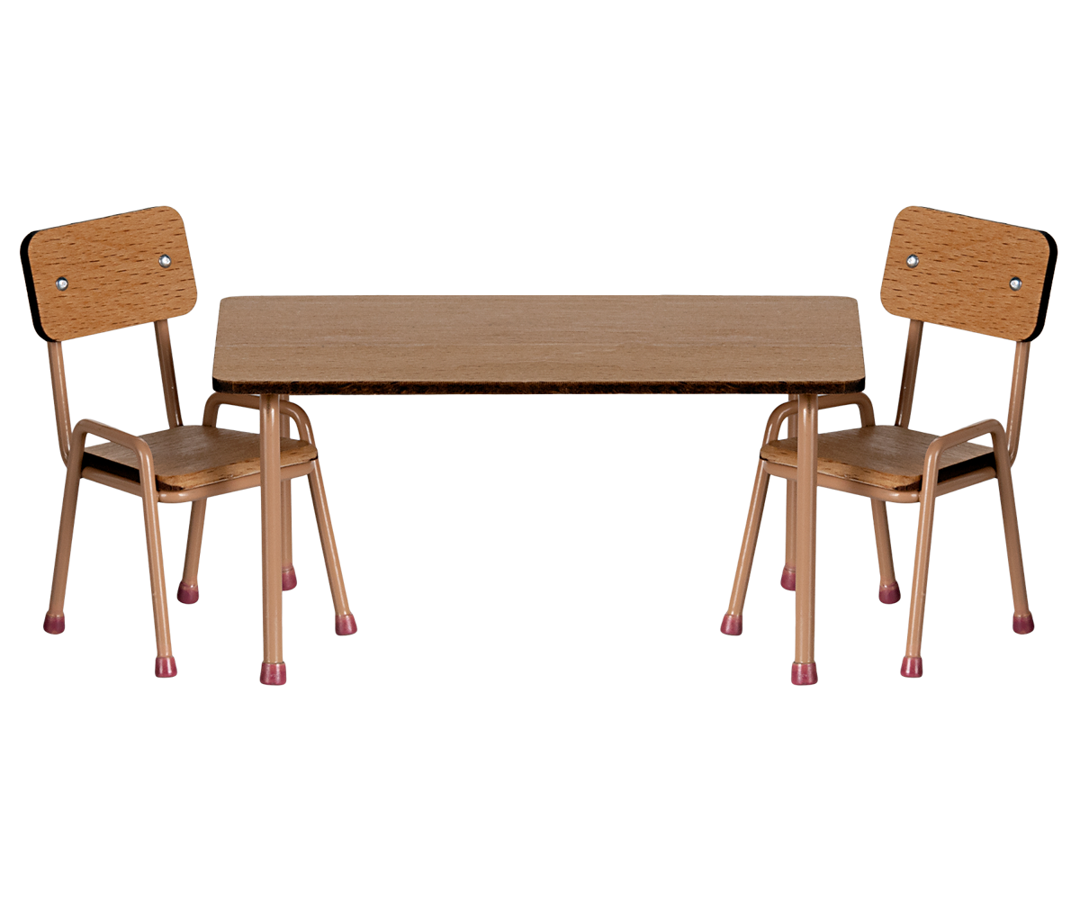 Maileg - Table & Chair Set for Mouse - Dark Powder