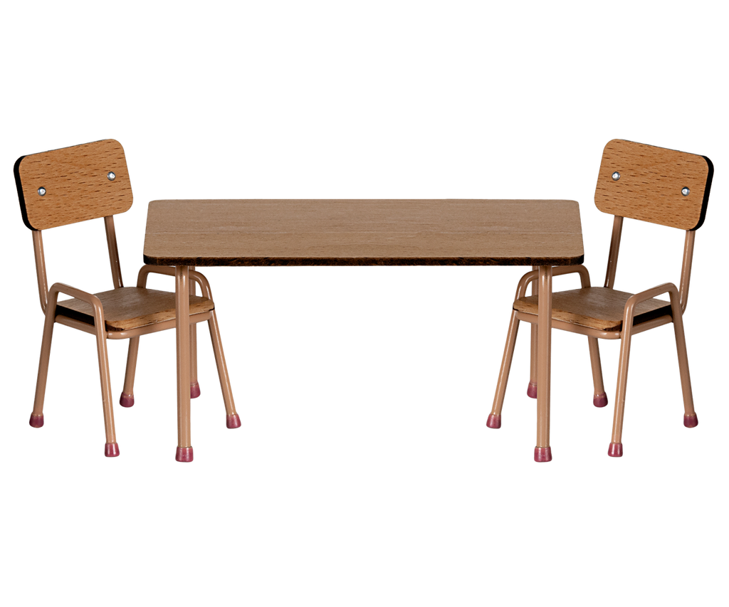 Maileg - Table & Chair Set for Mouse - Dark Powder