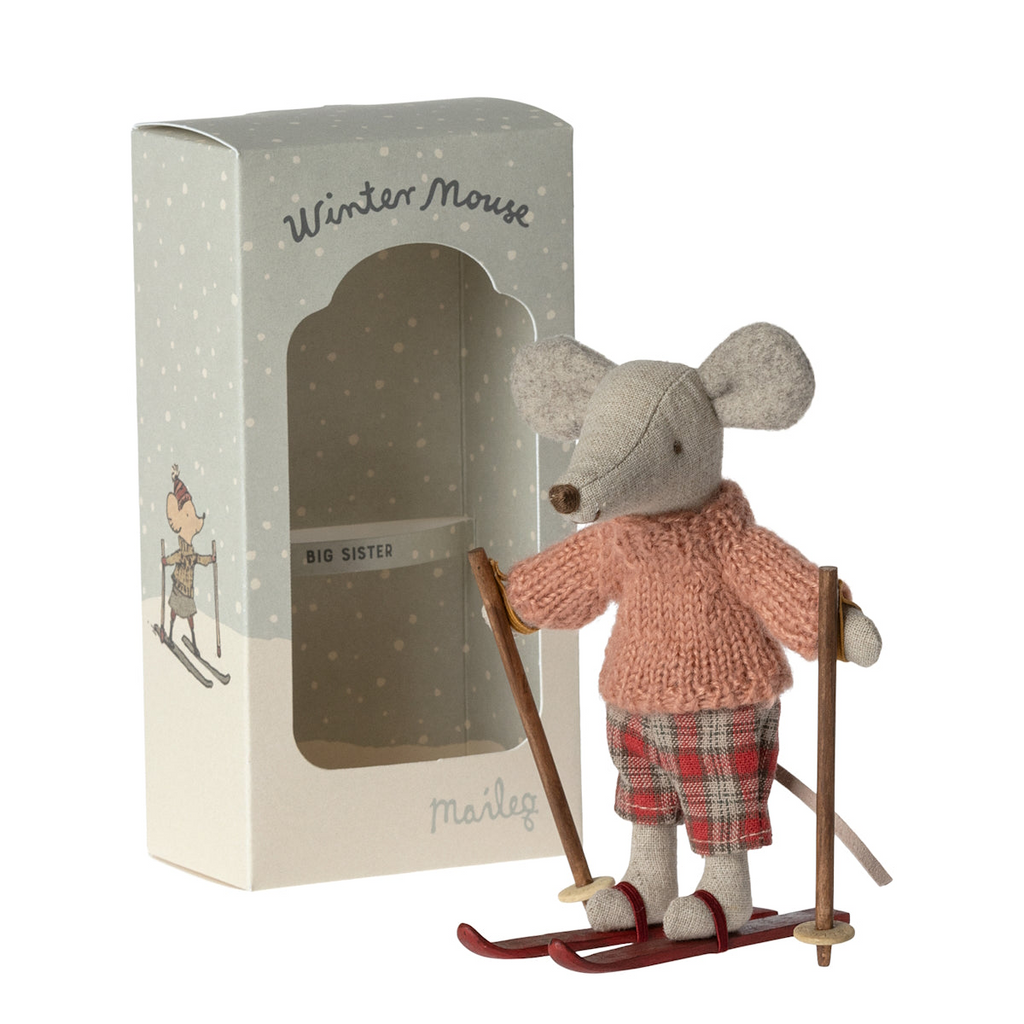 Maileg - Winter Mouse Big Sister With Skis
