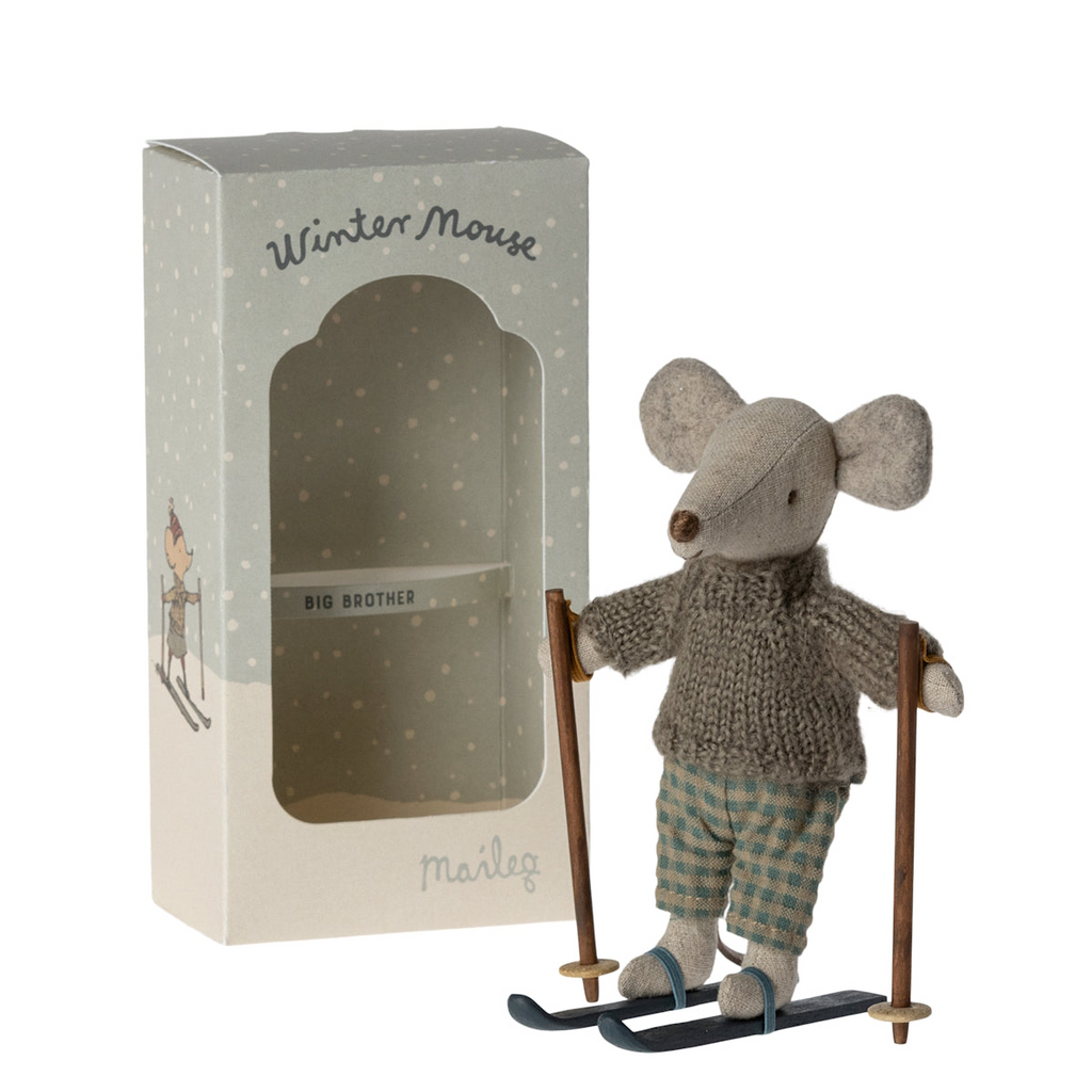 Maileg - Winter Mouse Big Brother With Skis