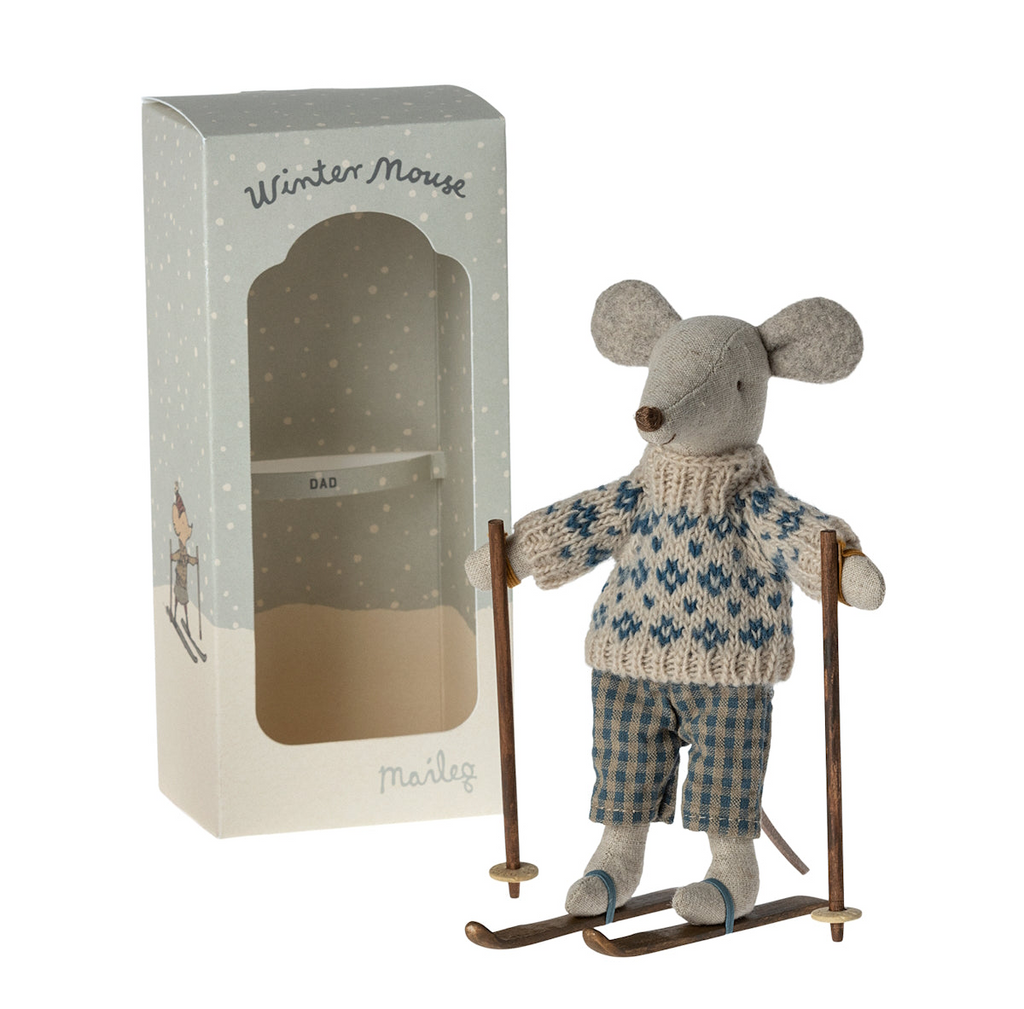 Maileg - Winter Mouse Dad With Skis