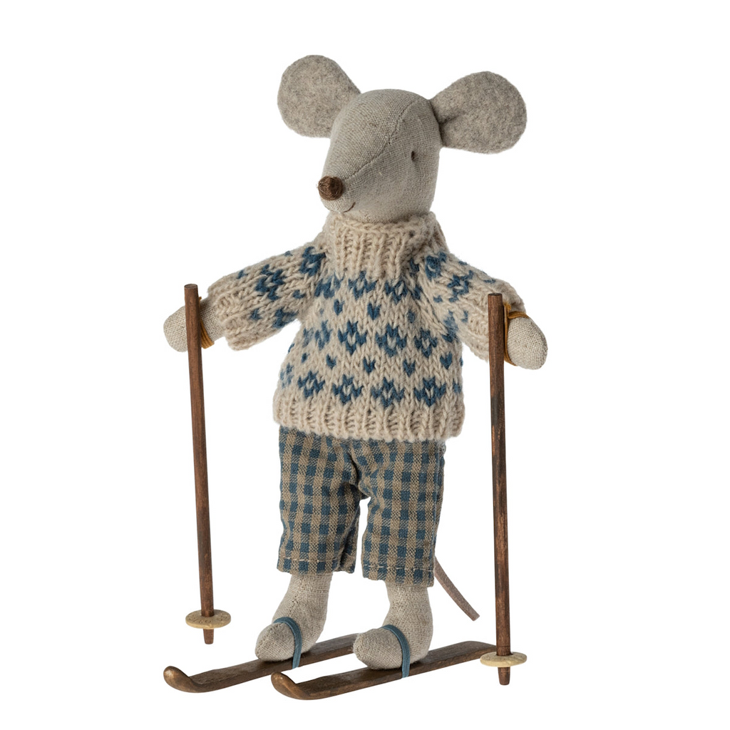 Maileg - Winter Mouse Dad With Skis