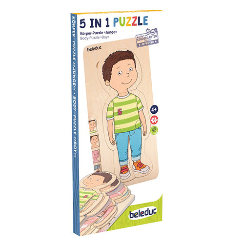 Beleduc 5 in 1 Layer Puzzle - Your Body Boy
