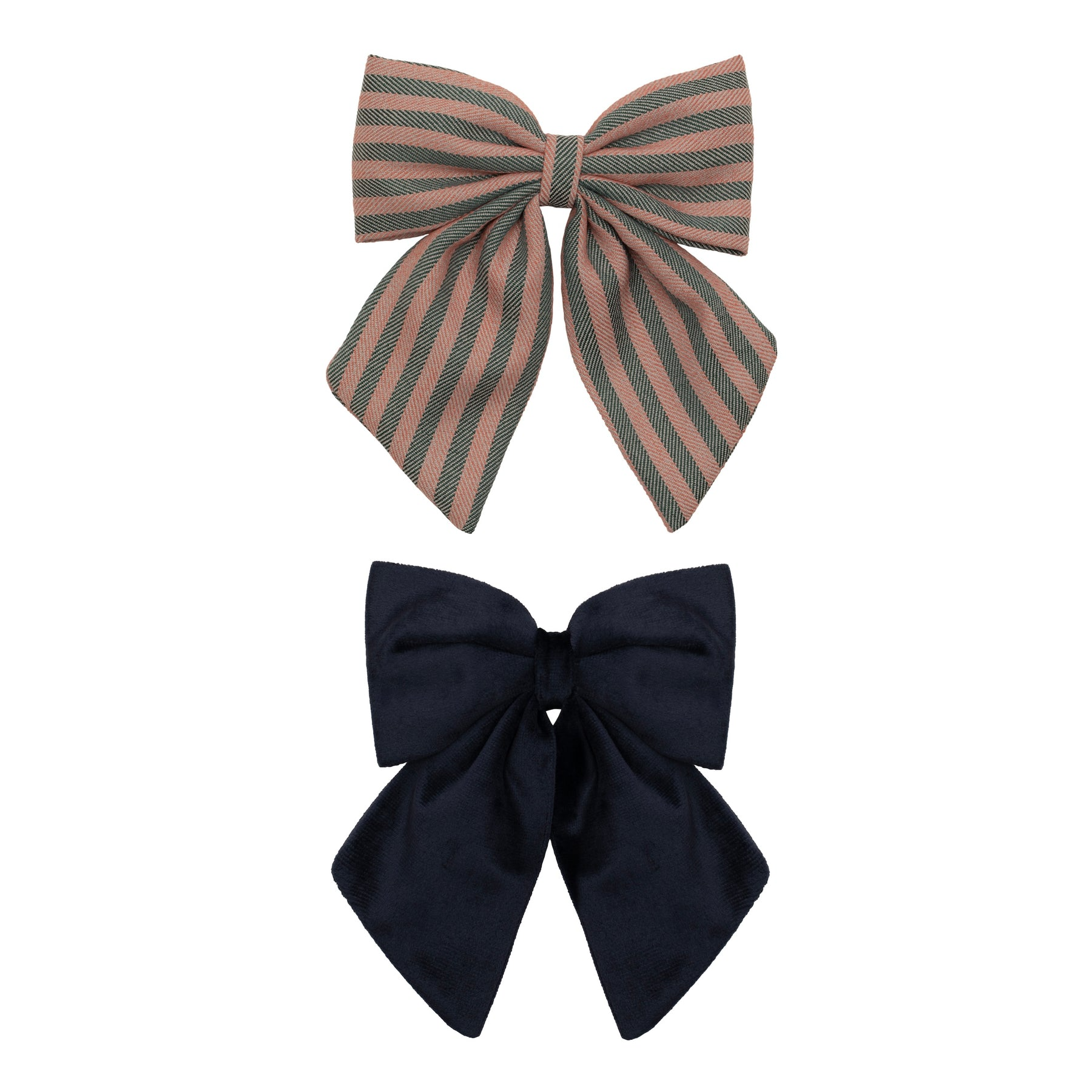Mimi & Lula - Agnes Oversize Bows Stripe & Navy Velvet