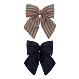 Mimi & Lula - Agnes Oversize Bows Stripe & Navy Velvet