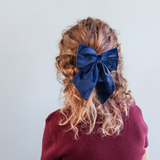 Mimi & Lula - Agnes Oversize Bows Stripe & Navy Velvet