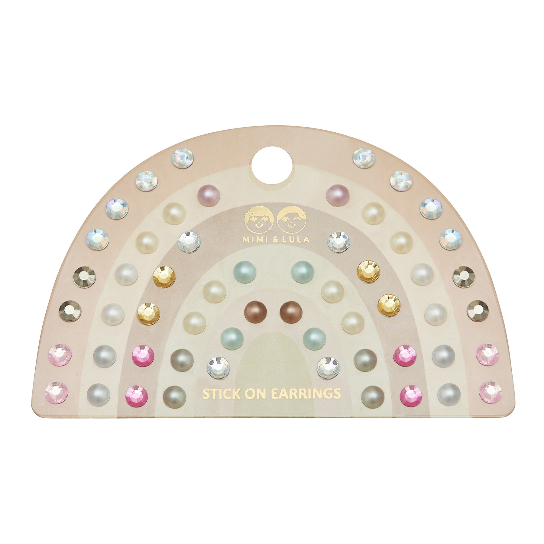 Mimi & Lula - Pink Gem & Pearl Stick On Earrings
