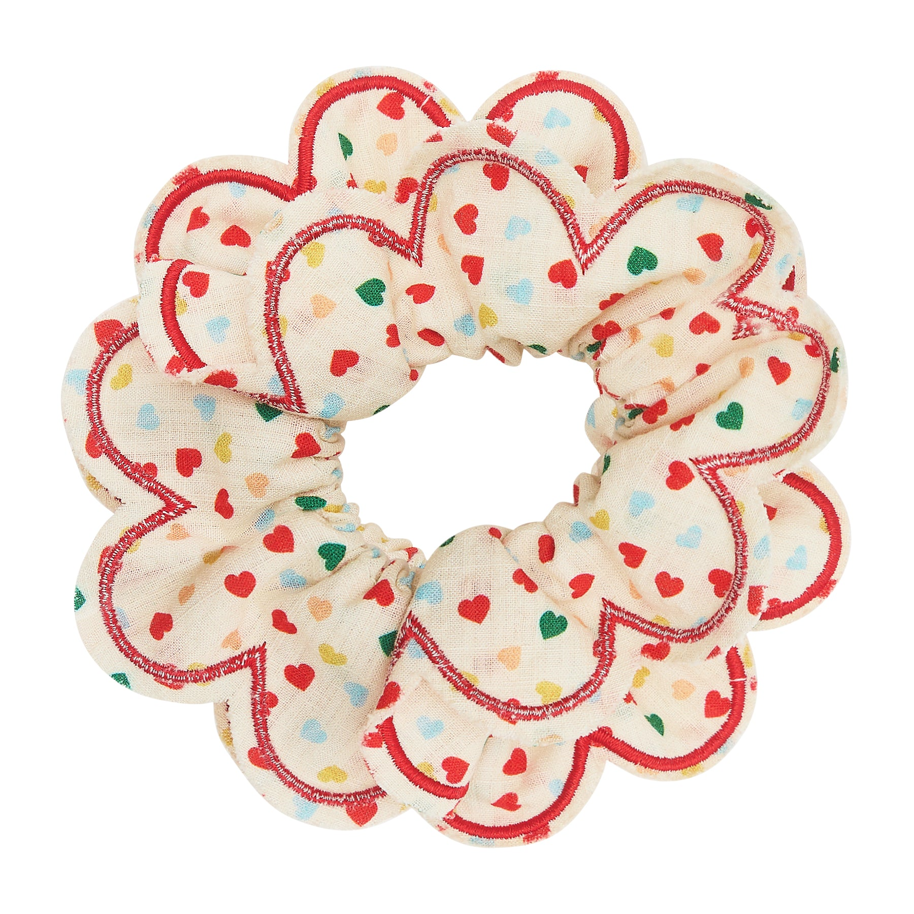 Mimi & Lula - Heart Print Scalloped Scrunchie