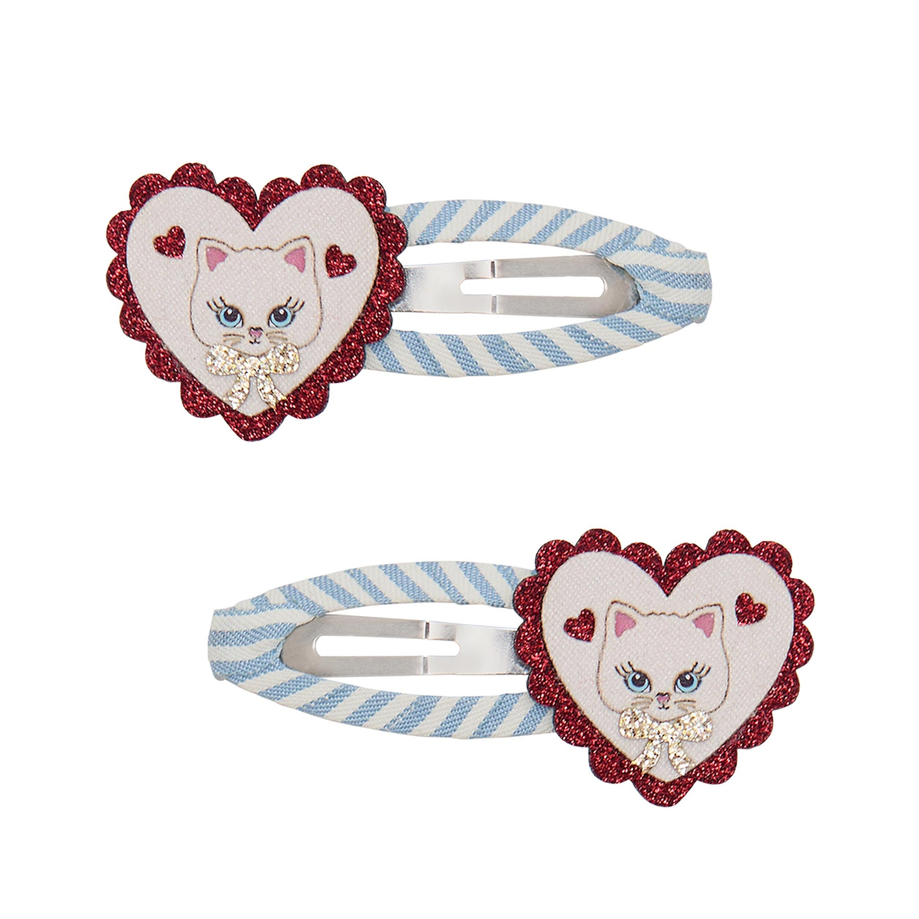 Mimi & Lula - Scallop Heart Clips Blue