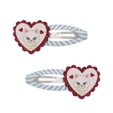 Mimi & Lula - Scallop Heart Clips Blue