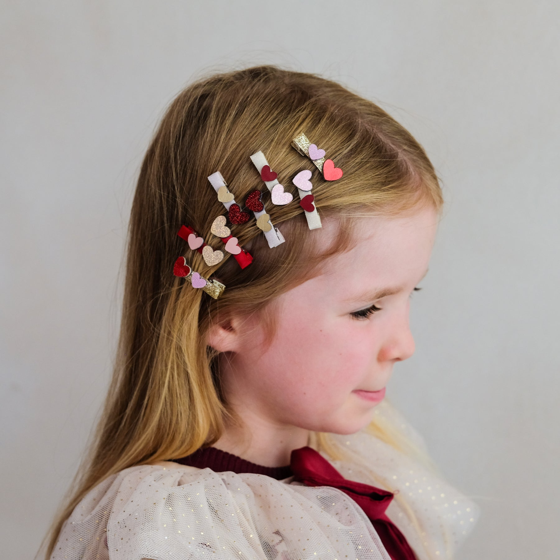 Mimi & Lula - Teeny Heart Salon Clips Red