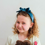 Mimi & Lula - Teal Velvet Edie Bow  Headband
