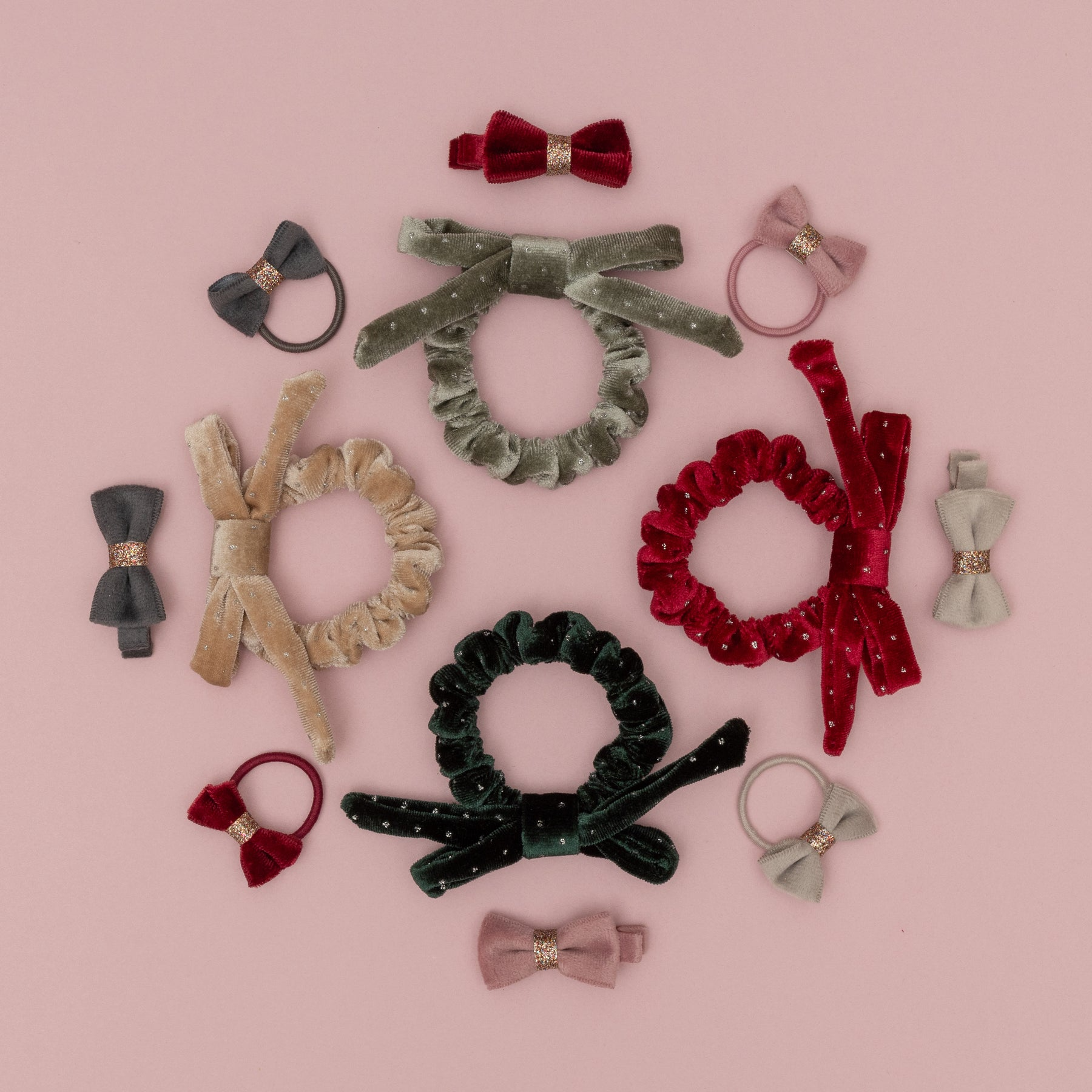 Mimi & Lula - Christmas Scrunchies with Bow 4pk