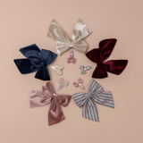 Mimi & Lula - Agnes Oversize Bows Stripe & Navy Velvet
