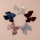 Mimi & Lula - Agnes Oversize Bows Red Tartan & Burgundy Velvet