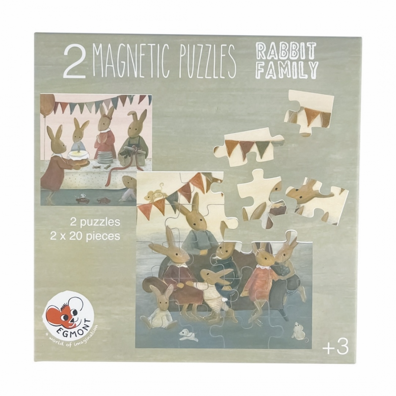 Magnetic Puzzles 2 X 20Pc - Rabbits