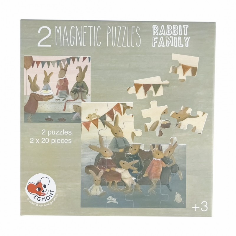 MAGNETIC PUZZLES 2 x 20pc - RABBITS