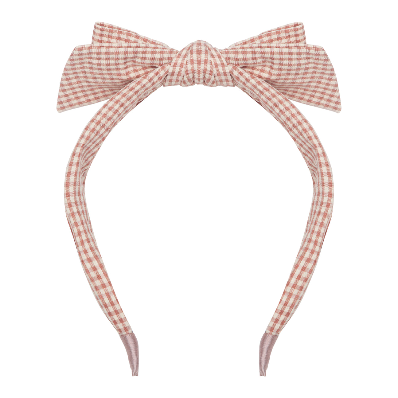 Mimi & Lula - Peach Gingham Edie Bow Alice Band