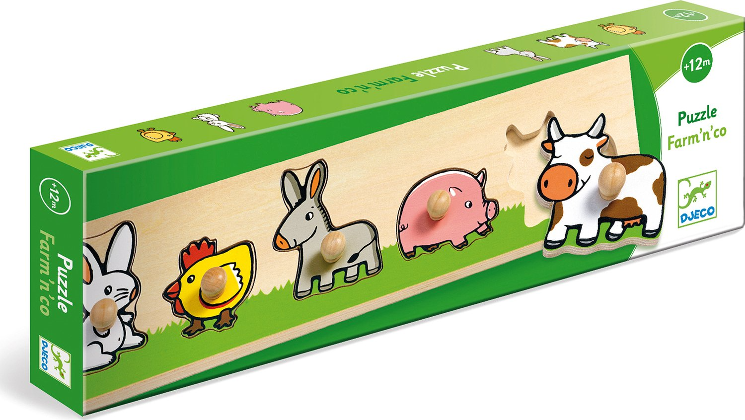 Djeco - Large Button Puzzle - Farm'n'co