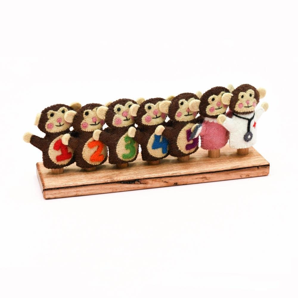 Tara Treasures - Five Little Monkeys Finger Puppet Set