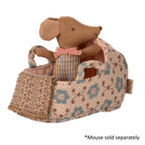 Maileg - Carry Cot Baby Mouse - Rose