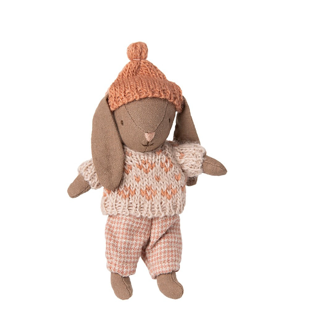 Maileg - Winter Bunny Micro Brown Rose