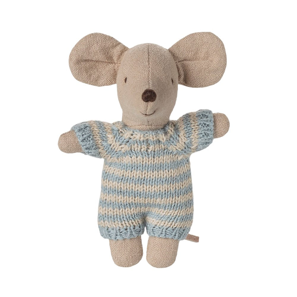 Maileg - Baby Mouse in Carry Cot - Blue
